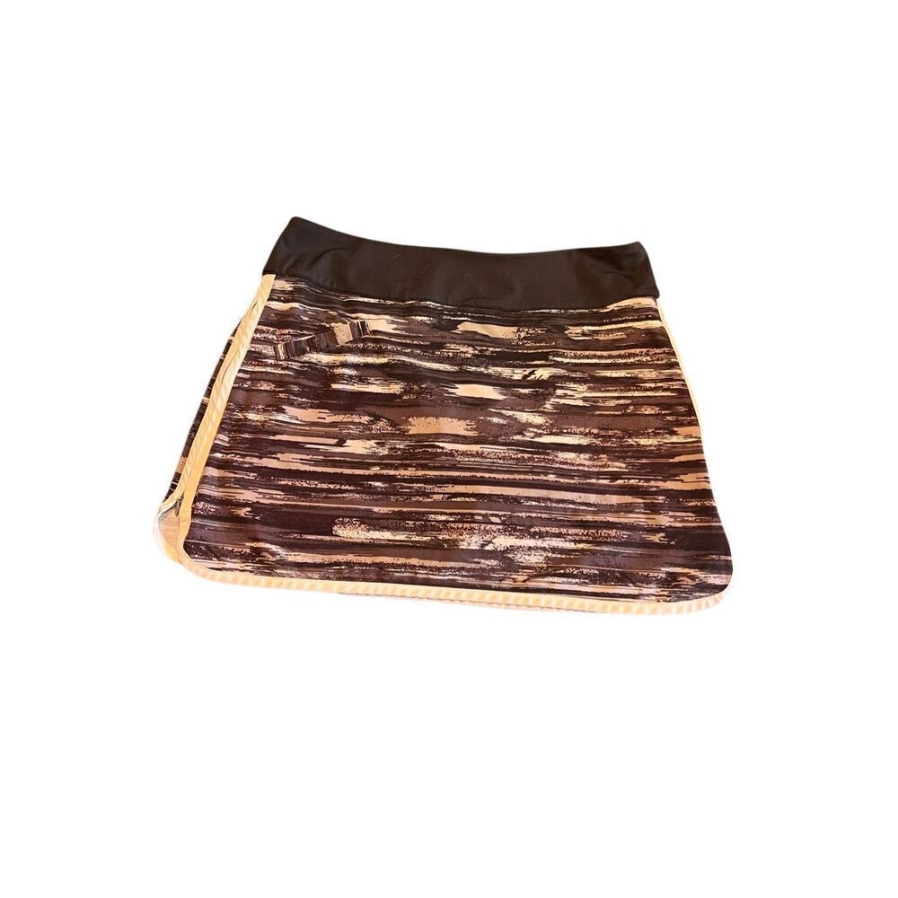 Athleta Swift Zip Skort Size 6 Black Space Dye Run golf Tennis Skirt Shorts